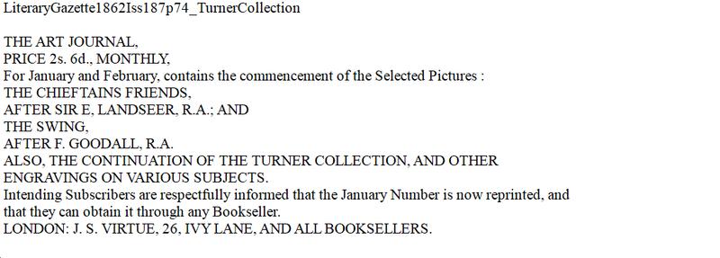 state: ad7 LiteraryGazette1862Iss187p74_TurnerCollection ad7