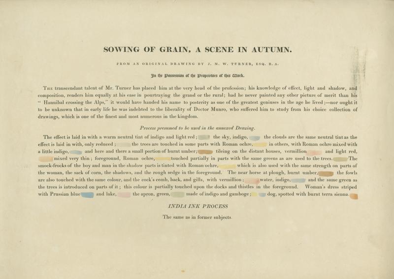R817a Letter Press – ‘Sowing of Grain, a scene in autumn.’
